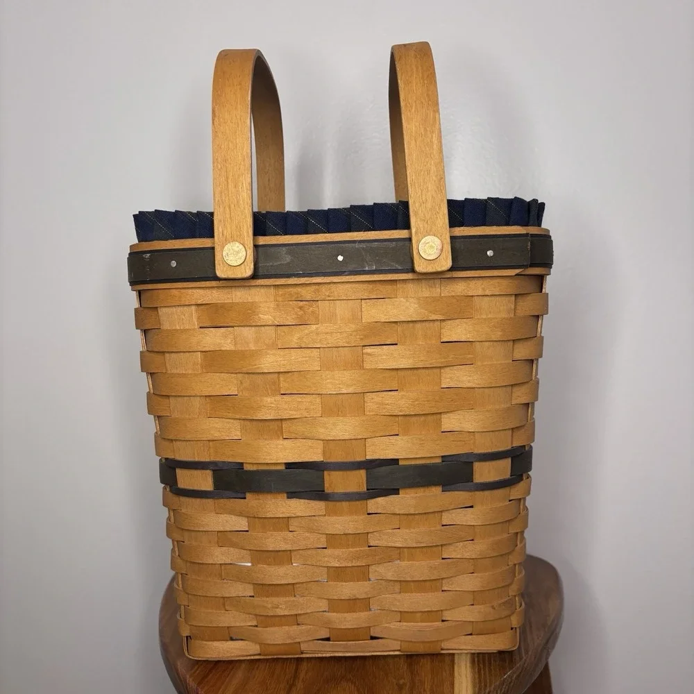Longaberger Vintage Collectors Club Membership Basket Fabric & Plastic Liner